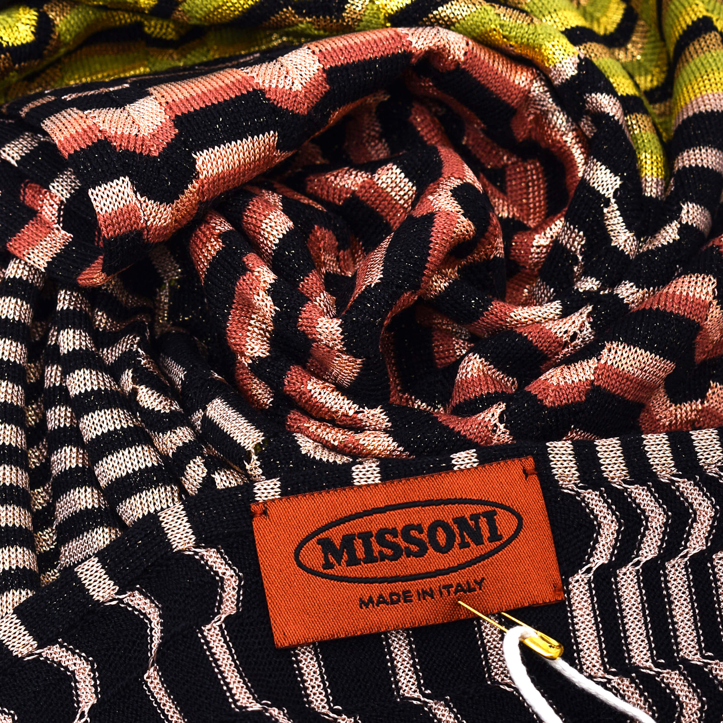 Missoni - Multicolor Gold Shiny Greek Knitted Shawl